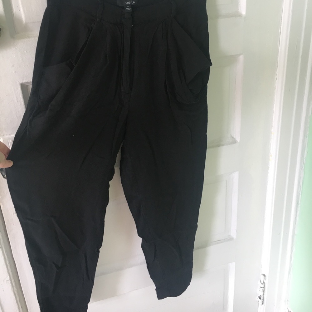 Greylin black harem pants