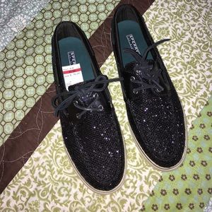 Sparkling Black Sperry Shoe