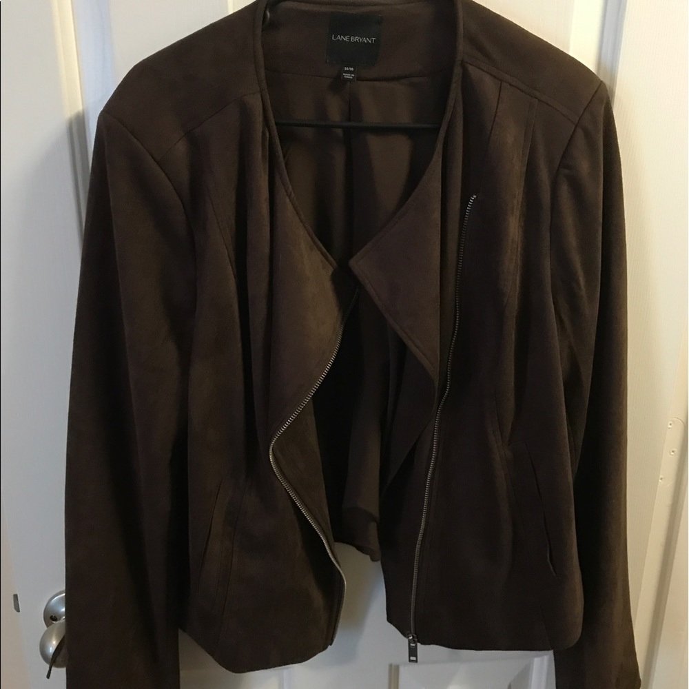 Lane Bryant faux suede fringe jacket