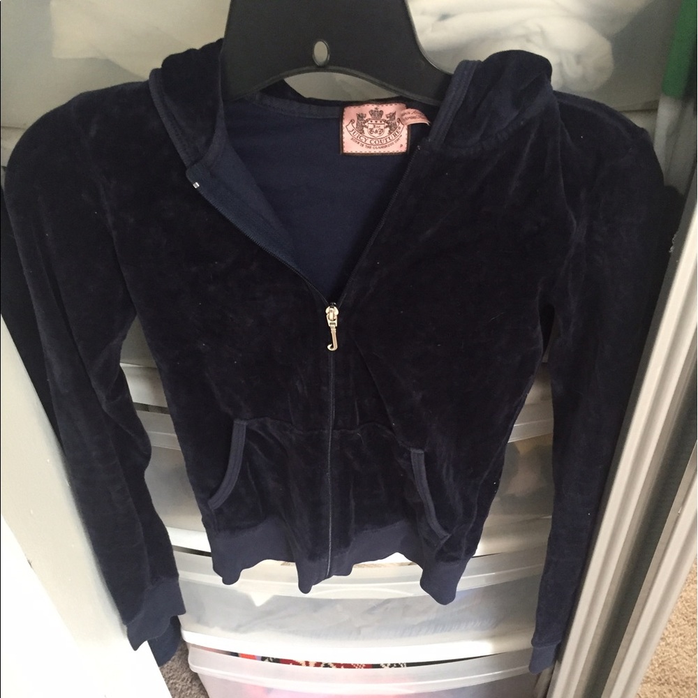Juicy couture petite blue velour zipup
