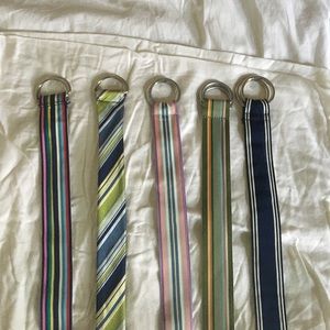 Lot of 5 Ribbon Belts - striped.
