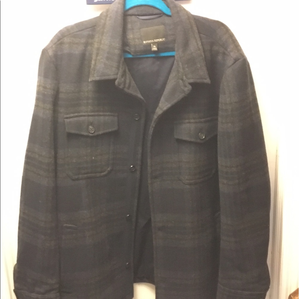 Banana Republic Navy and Gray Wool Coat