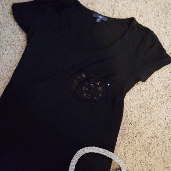 Xs women's gap lightweight sequin picket tee - Picture 2 of 4