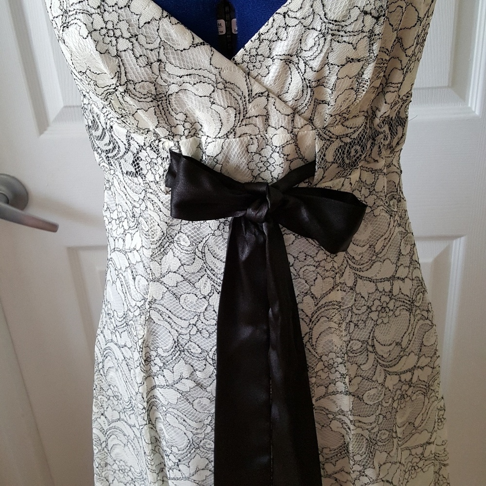 Ivory and black lace dress NWOT