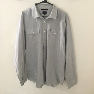 RVCA Men's Striped Button Down Shirt L