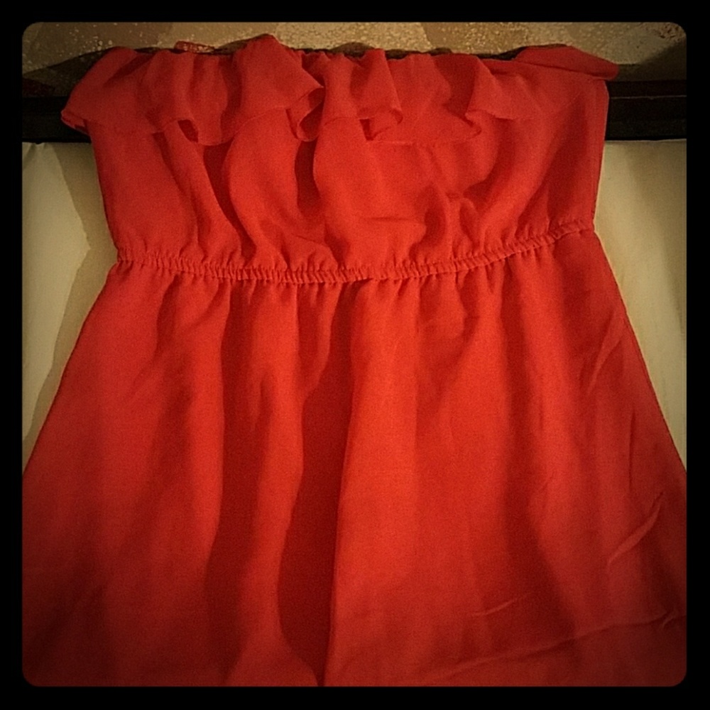 Red tube dress