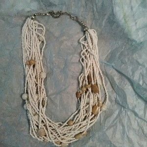 White Coral handmade bearded necklace