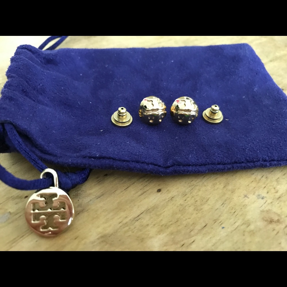 Tory Burch Logo Stud Earrings