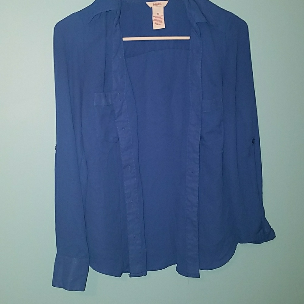 Royal blue button blouse