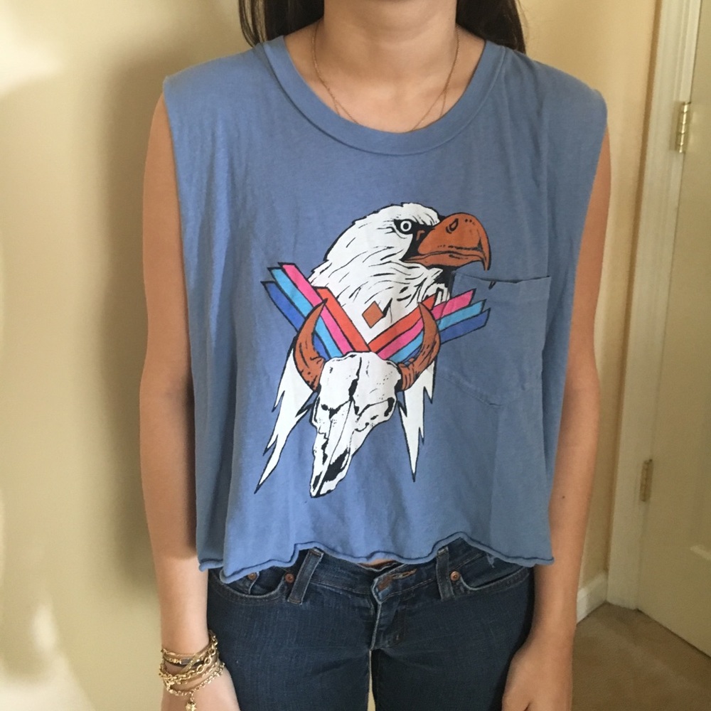 Wildfox Blue Crop Top