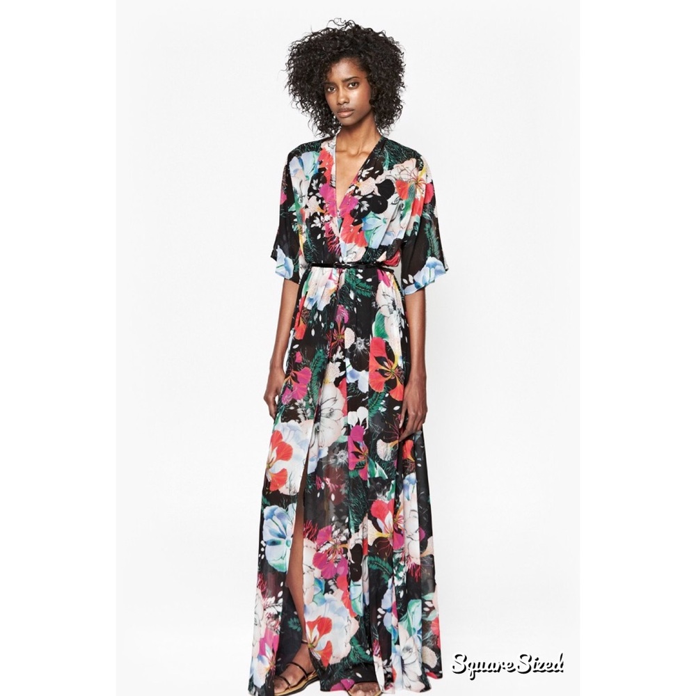French Connection Floral Reef Chiffon Maxi Dress
