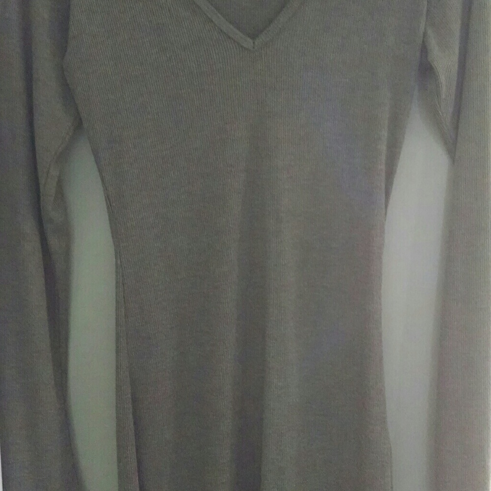 Brand New granite colored ribbed thin cotton long-