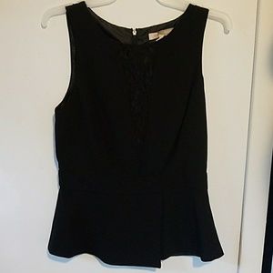 Forever 21 black lace v neck blouse in small