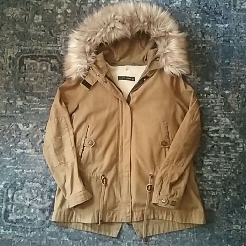 Olive Zara All-Seasons Hooded Jacket