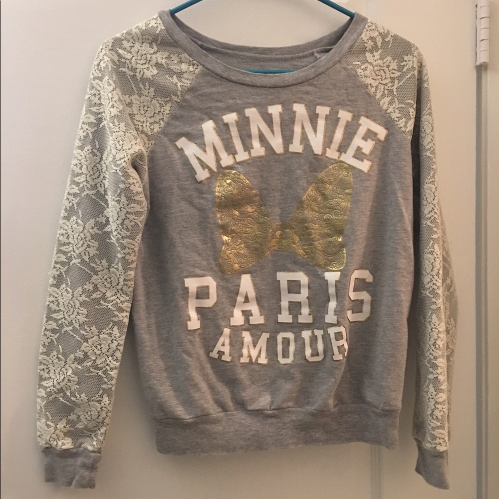 DisneyParis Minnie lace sweatshirt EUC