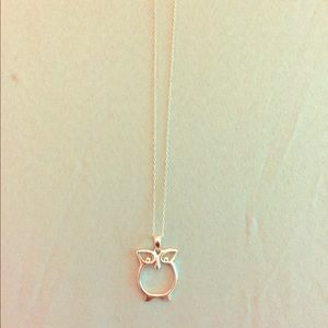 Sterling silver owl charm necklace