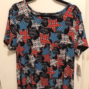 Lularoe Americana Carly rocket pops stars XL