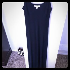 Michael Kors Sleeveless V-neck Maxi Dress Navy