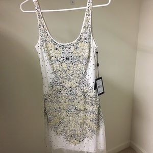 Adrianna Papell White Sequin Dress