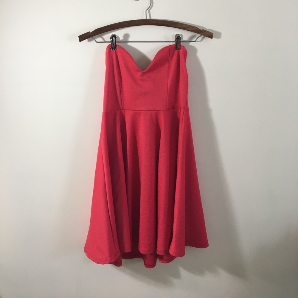 Red Strapless Dress