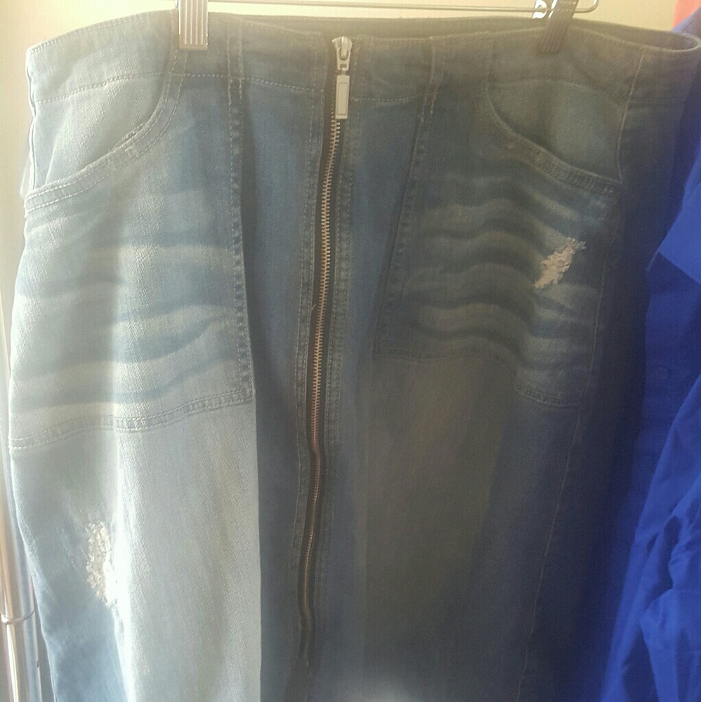 A LINE DENIM SKIRT