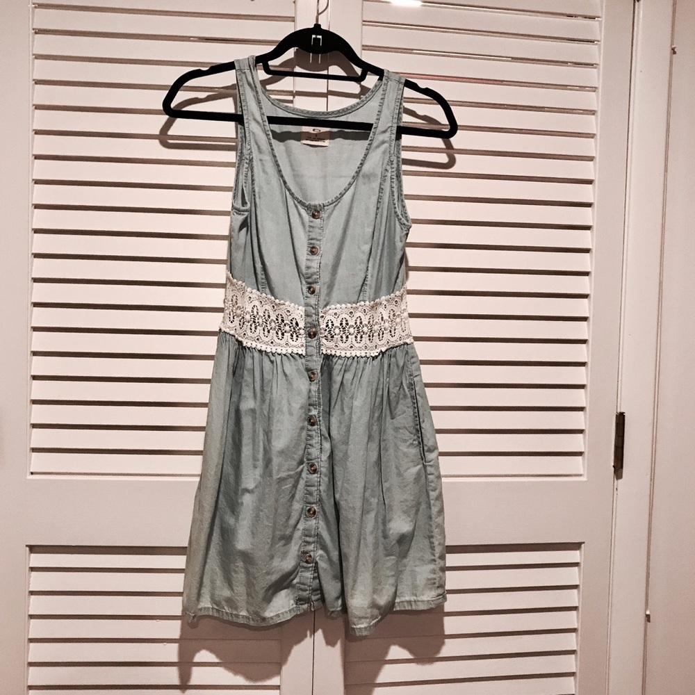 Blue lace mini skater dress from Urban Outfitters