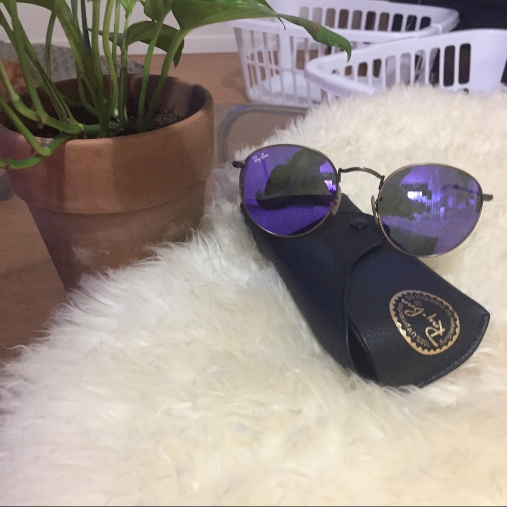 Authentic Ray-Band Round Purple Sunnies