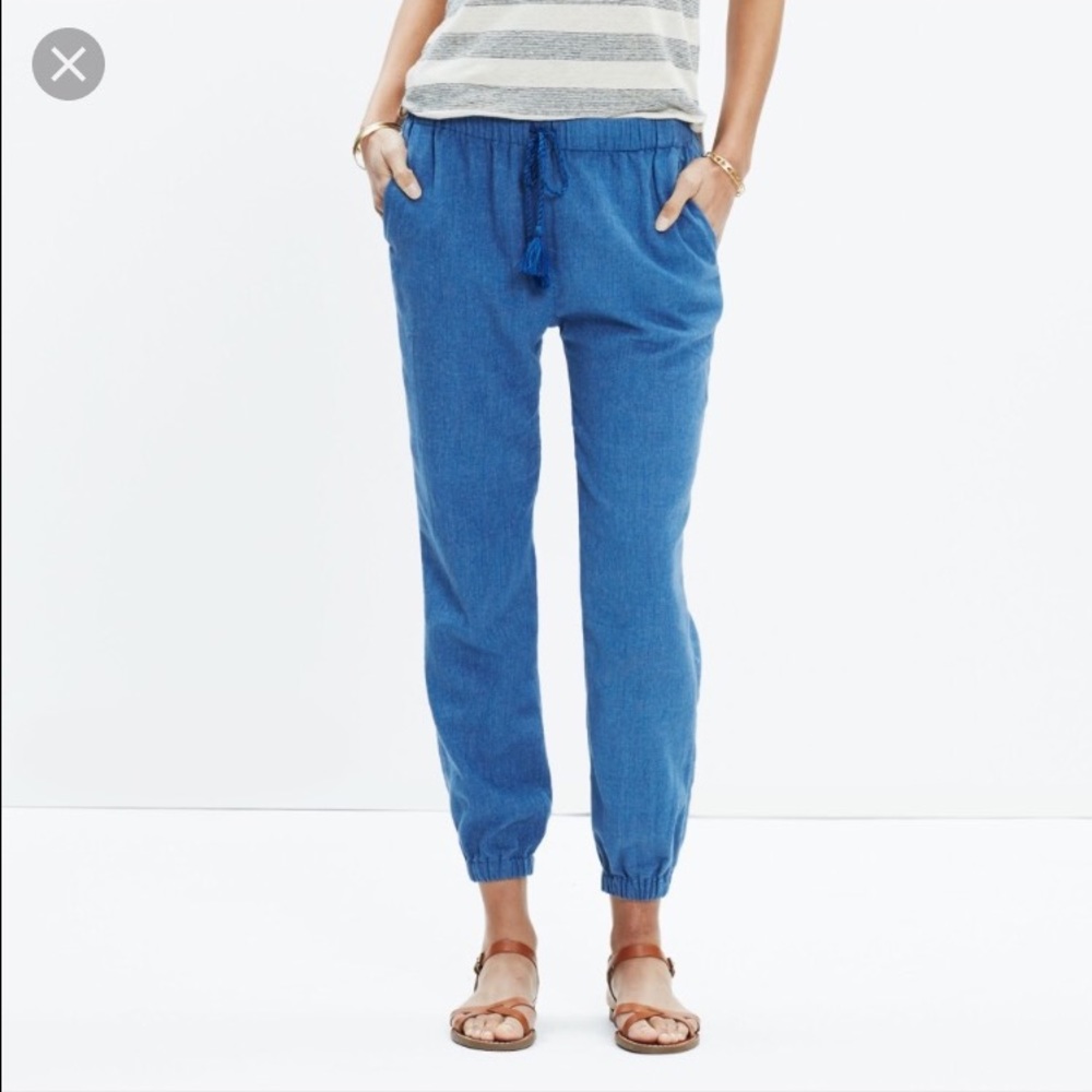 Madewell shorewalk pants in dark chambray