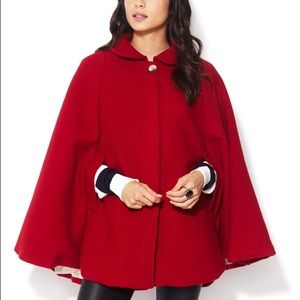 Red Wool American Apparel Lined Cape OS