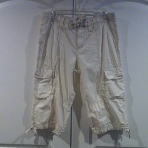 Calvin Klein Cargo Capri Pants off white cream Med