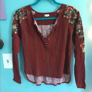 Long sleeve embroidered shirt