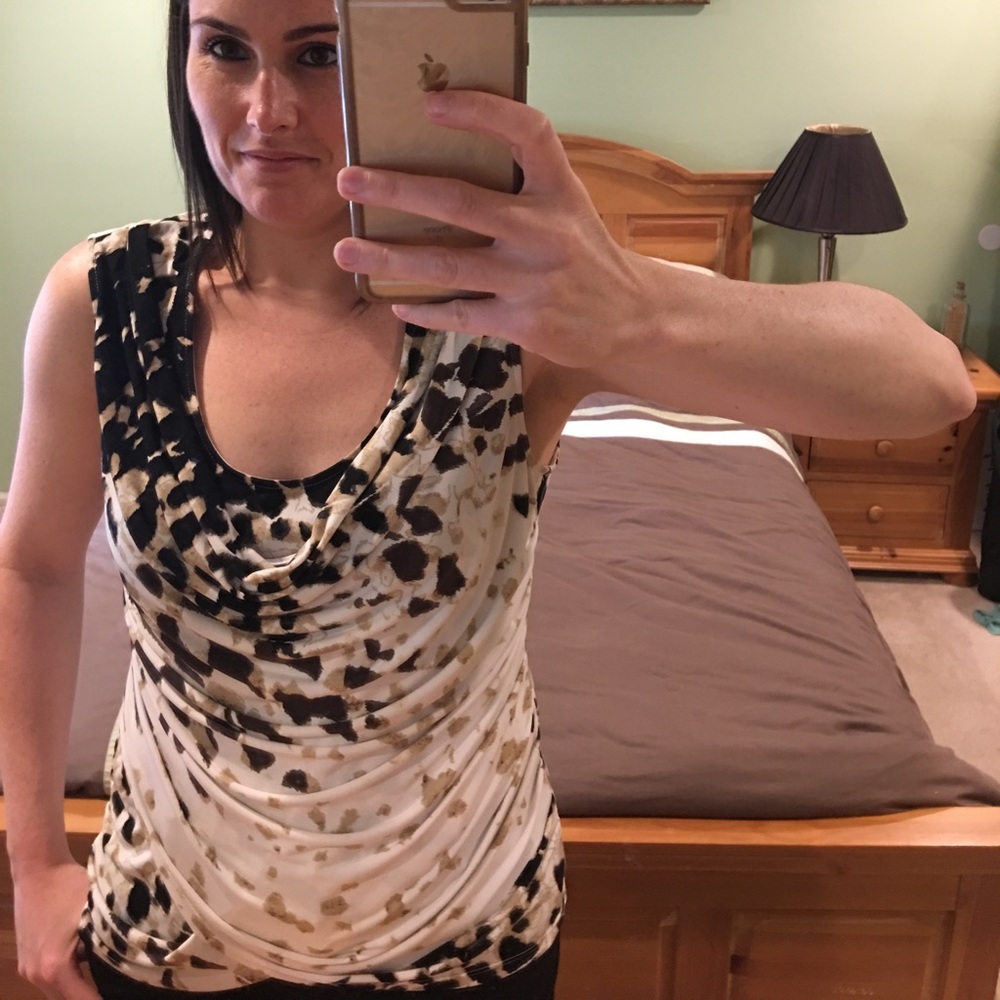 Tahari cowl neck tank