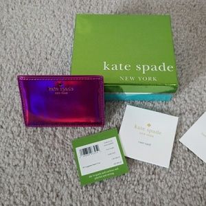Kate Spade iridescent pink and purple card holder