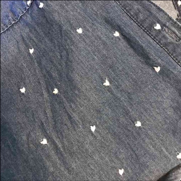 Collared, Denim, Tie-up Black Poppy Top - Picture 3 of 3