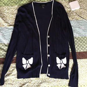 Bow pocket cardigan