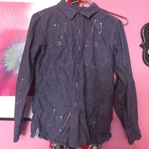 Trendy painted jean jacket
