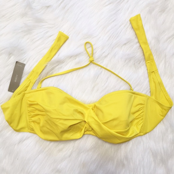 J. Crew Other - J. Crew Yellow Twist Front Bandeau Bikini Top