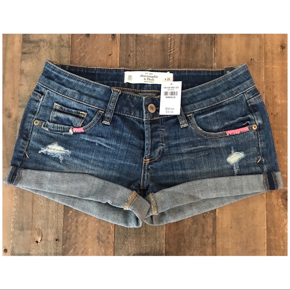 Abercrombie & Fitch AnF Denim Distressed Shorts
