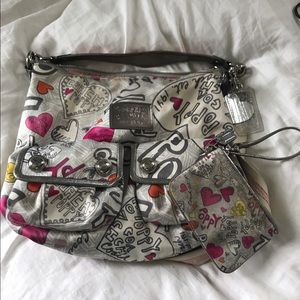 Coach Poppy hobo purse with matching wristlet