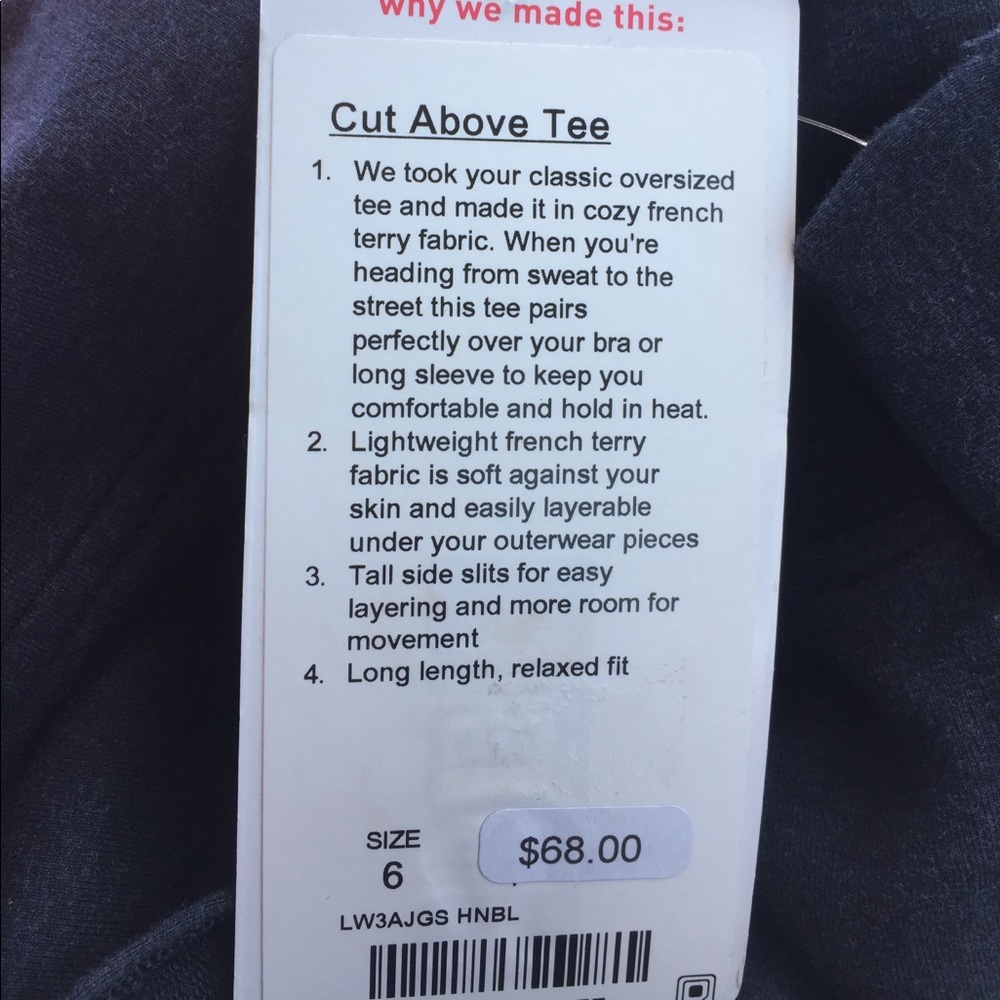 ▪️SOLD▪️NWT Lululemon Cut Above Tee Size 6 - Picture 6 of 6