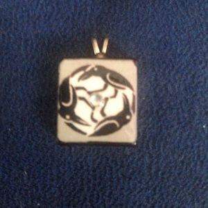 Unique Handmaid Wood Raven/Crow Pendant