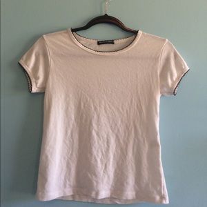 Brandy Melville white detailed tee