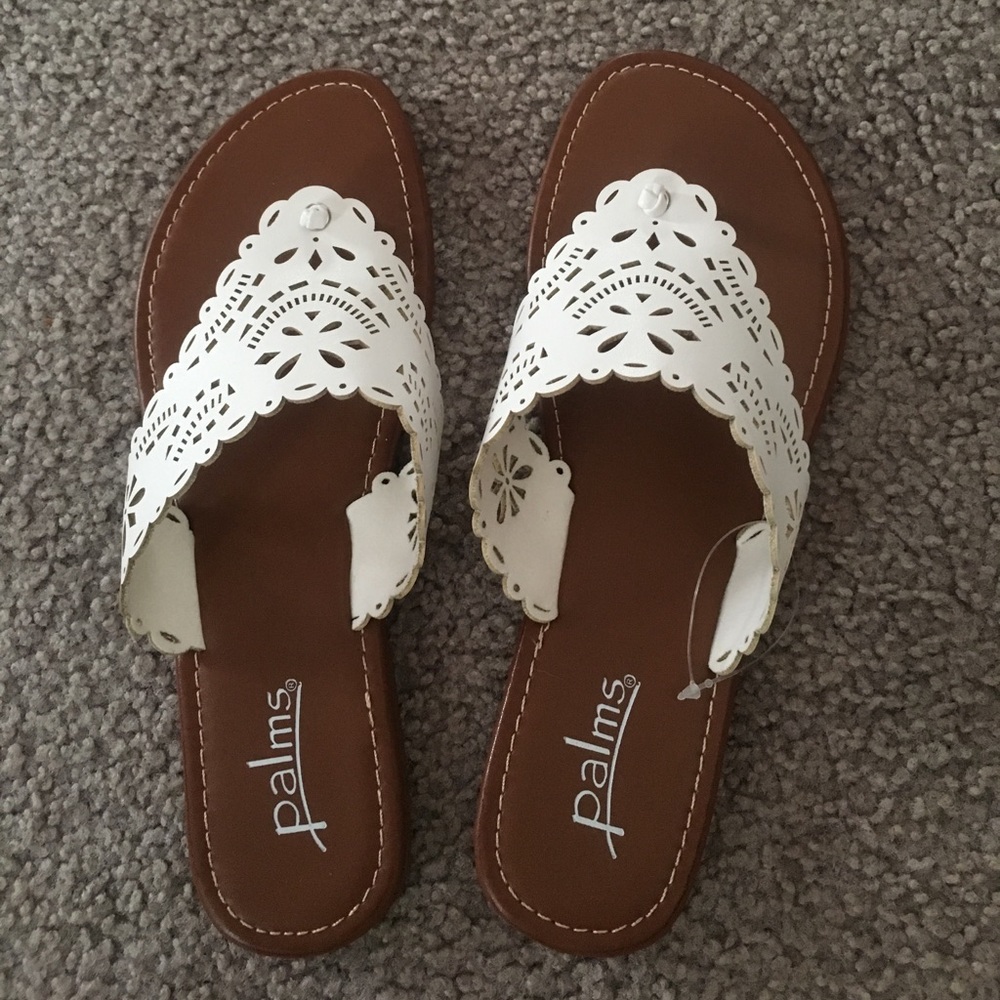 White and Brown Sandals