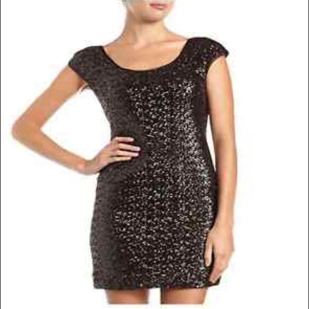 Brown sequin muse 8 dress EUC
