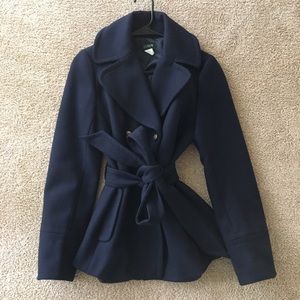 JCrew 100% Wool Pea Coat Navy Size 6