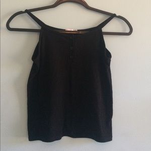 Black button down tank