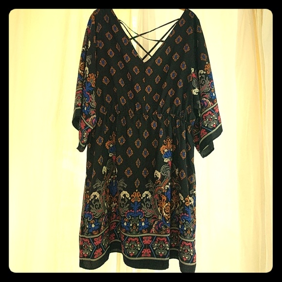 Charming Charlie Dresses & Skirts - Boho medallion print dress with criss-cross back