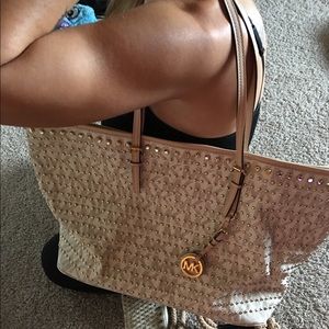 Michael Kors off white large purse.