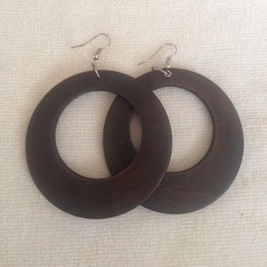 Lightweight Wooden Hoop Earrings