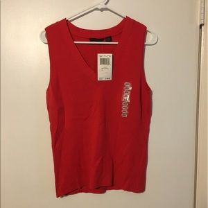 Sleeveless Coral Knit Shirt - Size L